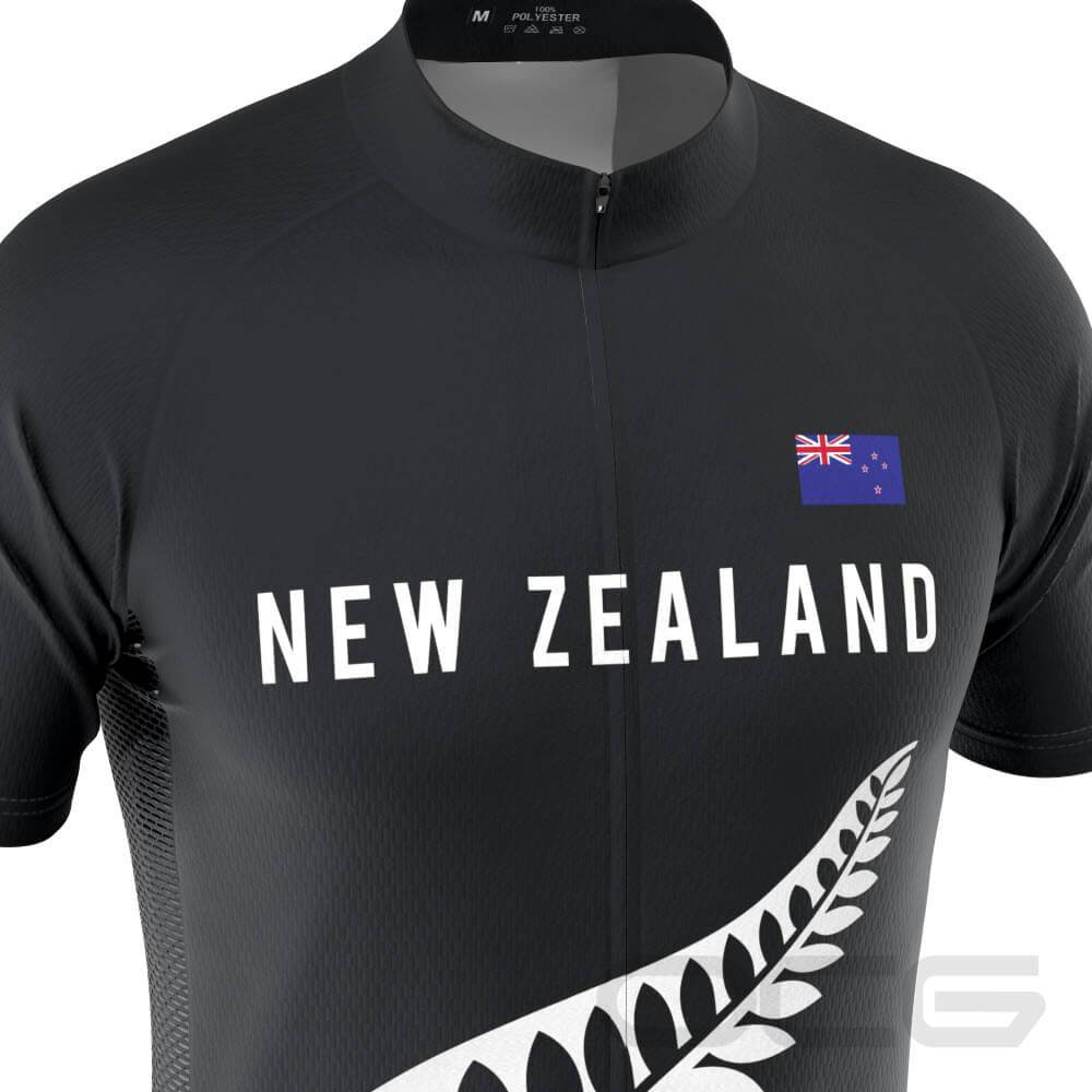 Men's New Zealand Silver Fern National Flag Short Sleeve Cycling Jersey