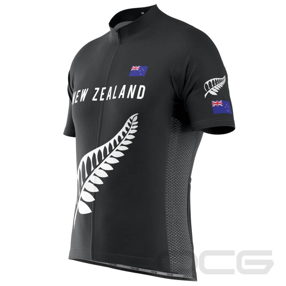 Men's New Zealand Silver Fern National Flag Short Sleeve Cycling Jersey