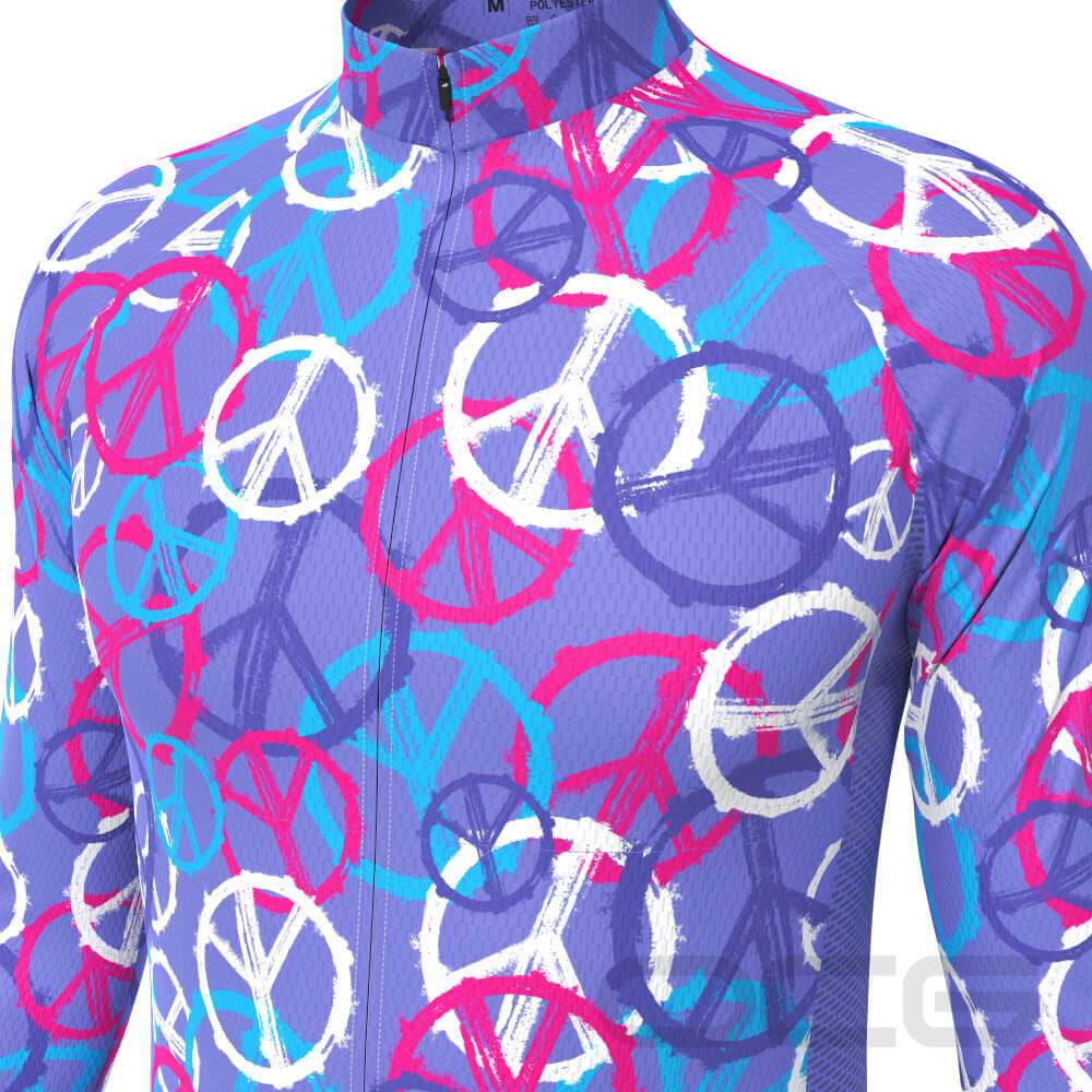 Men's Purple Peace Long Sleeve Cycling Jersey