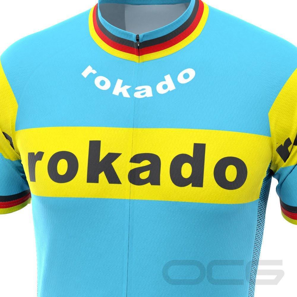 Men's Retro 1973 Team Rokado German Short Sleeve Cycling Jersey