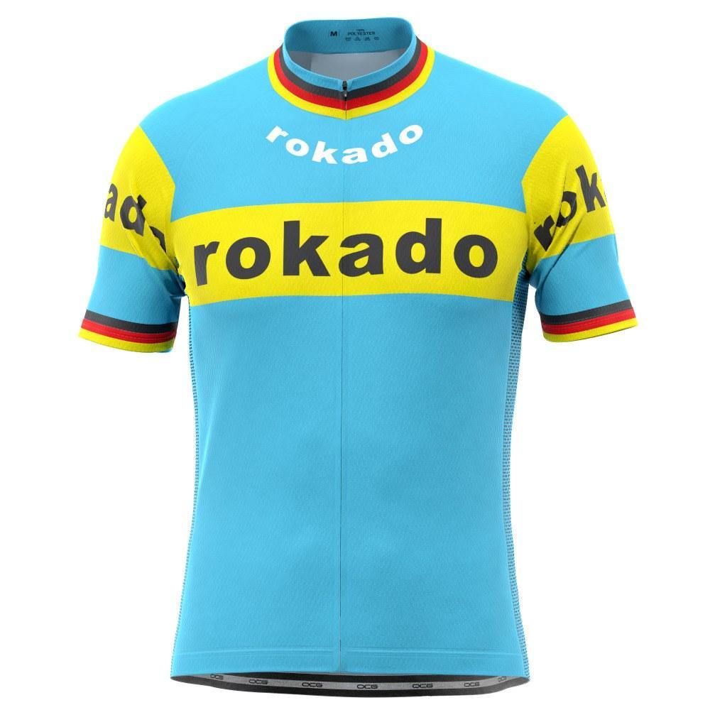 Men's Retro 1973 Team Rokado German Short Sleeve Cycling Jersey
