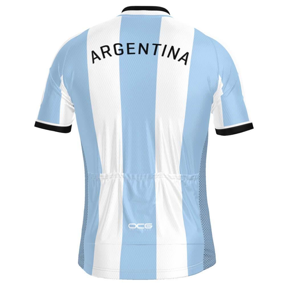 Men's Argentina National Flag Short Sleeve Cycling Jersey