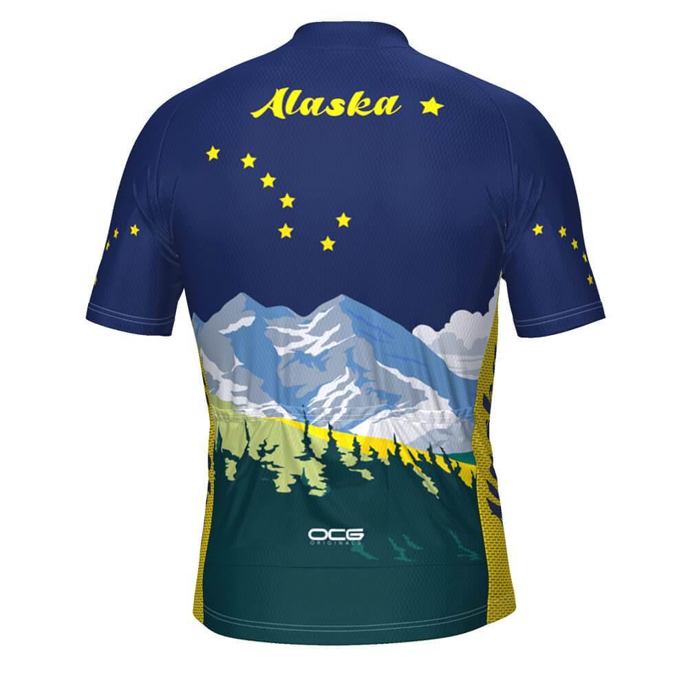 Men's Alaska US State Icon Short Sleeve Cycling Jersey