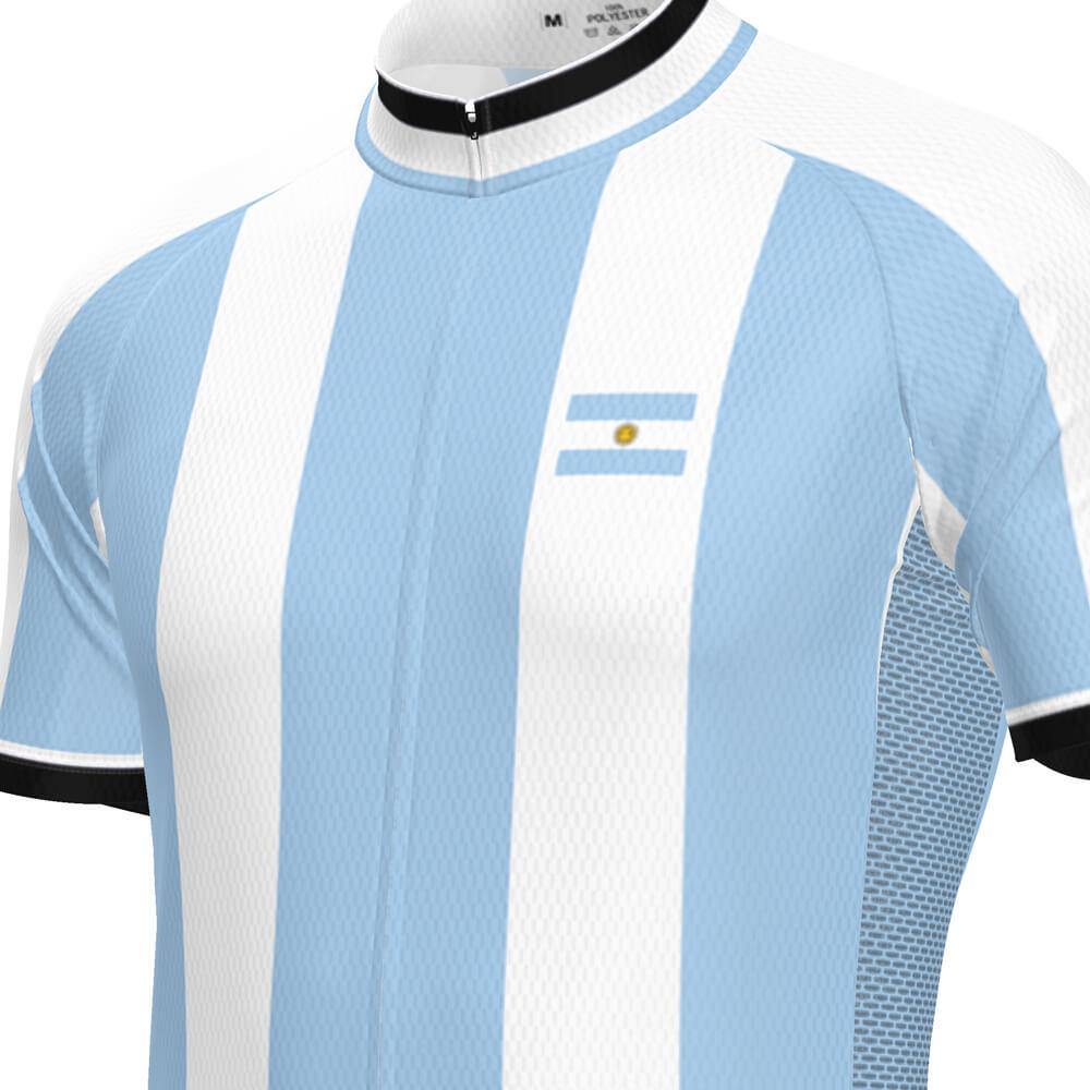 Men's Argentina National Flag Short Sleeve Cycling Jersey