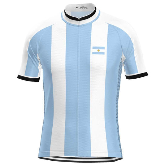 Men's Argentina National Flag Short Sleeve Cycling Jersey