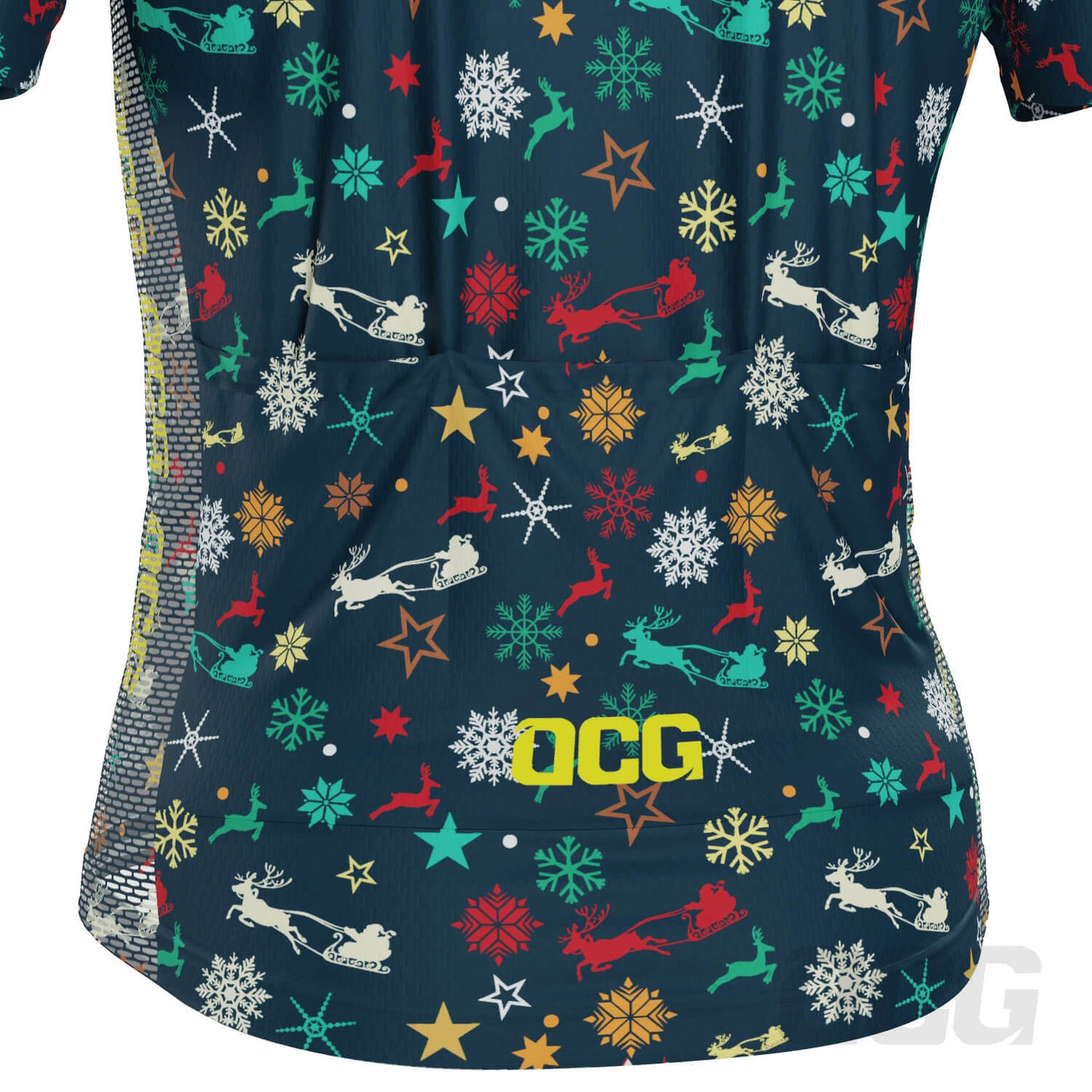 Men's Merry Christmas Pattern Short Sleeve Cycling Jersey