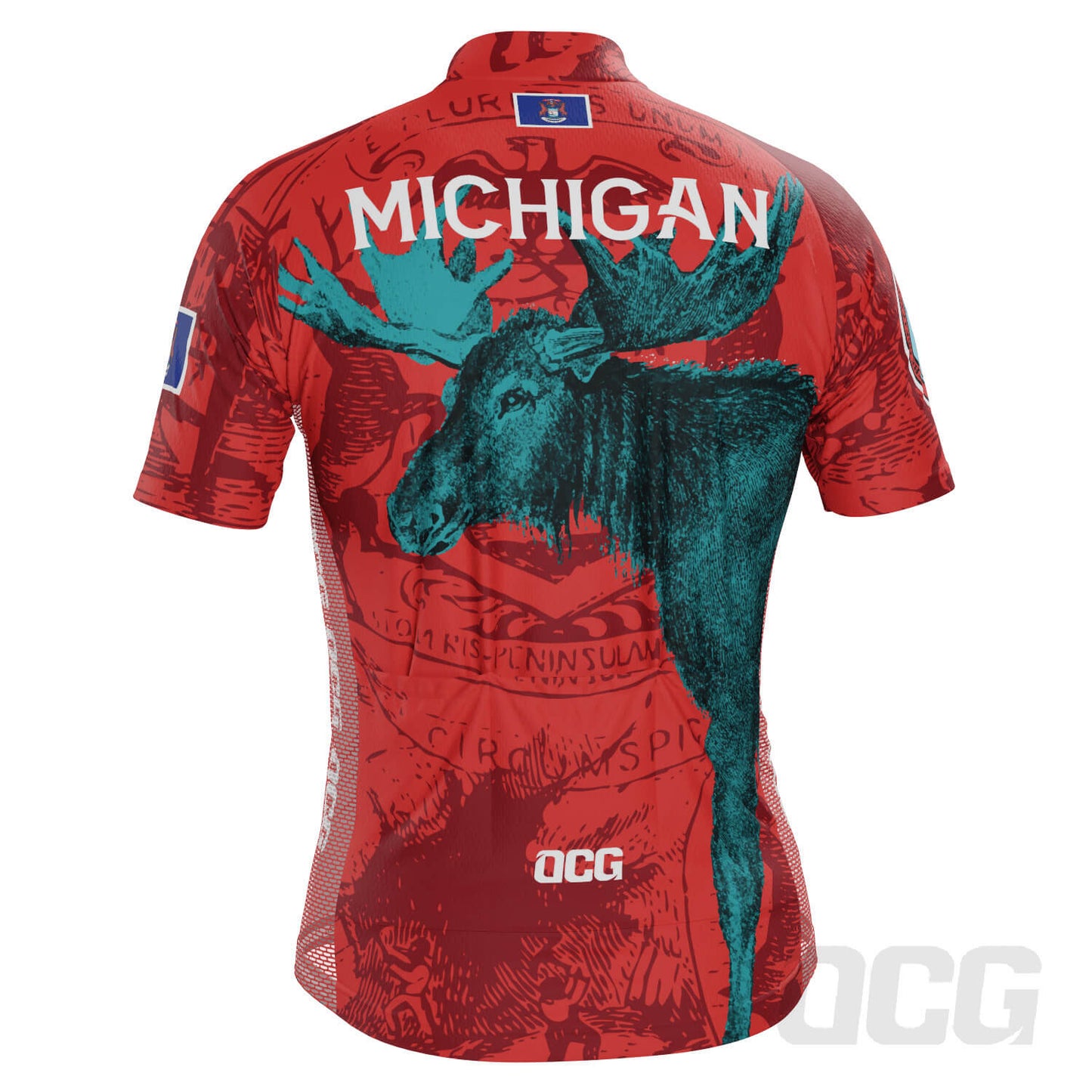 Men's Michigan US State Icon Short Sleeve Cycling Jersey