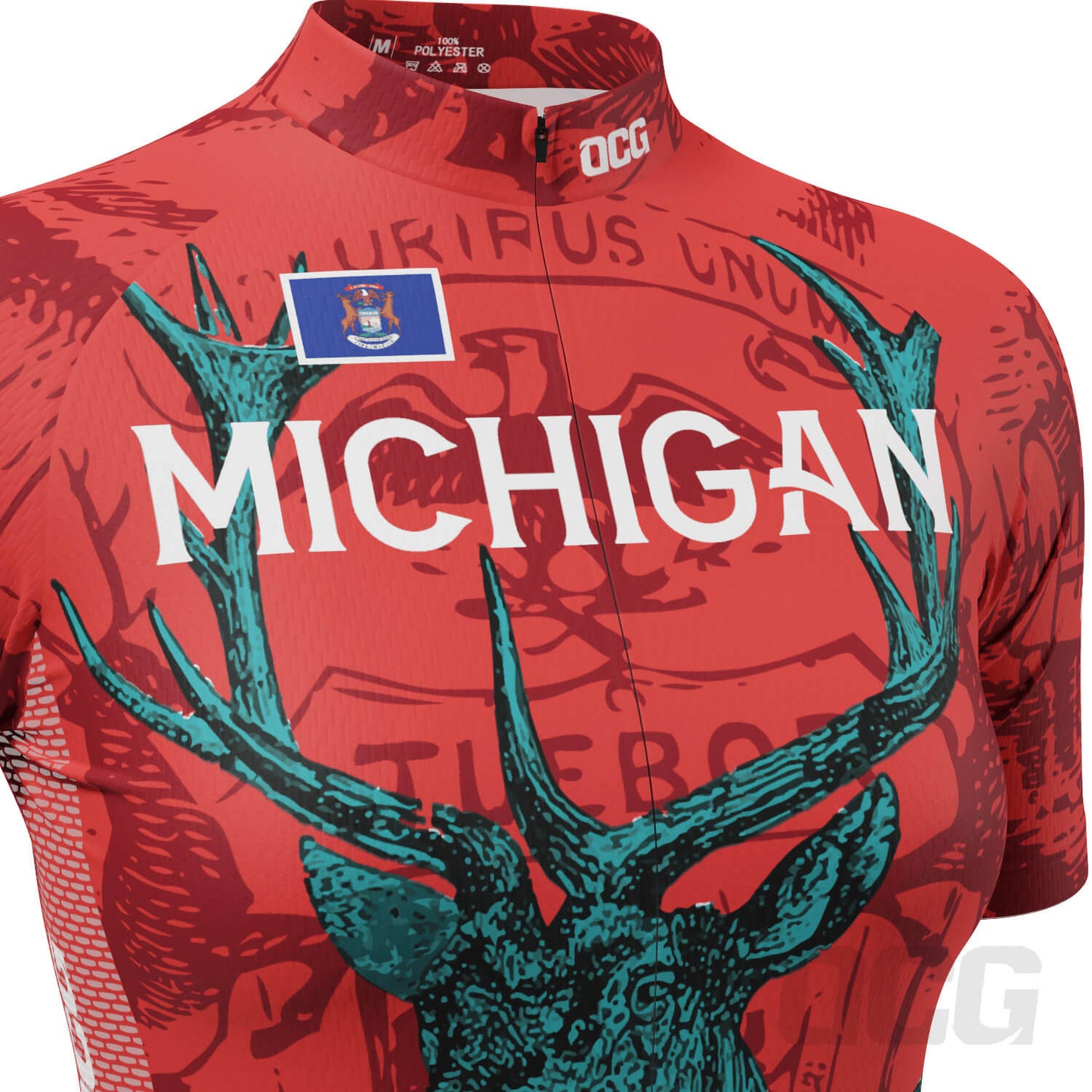 Women's Michigan US State Icon Short Sleeve Cycling Jersey