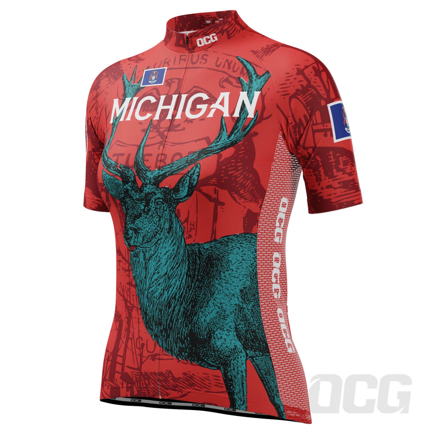Women's Michigan US State Icon Short Sleeve Cycling Jersey