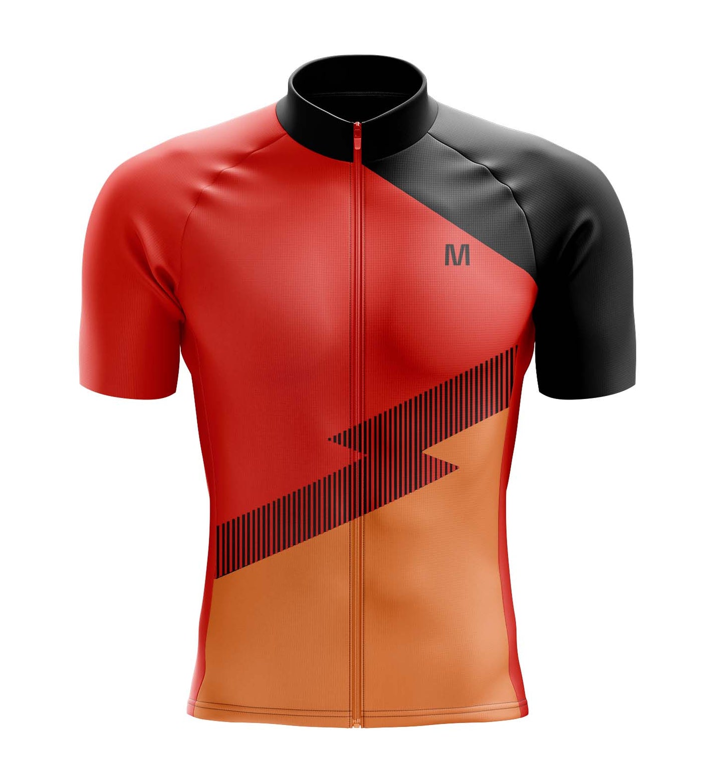 Men's Orange Side Cycling Jersey or Bib Shorts