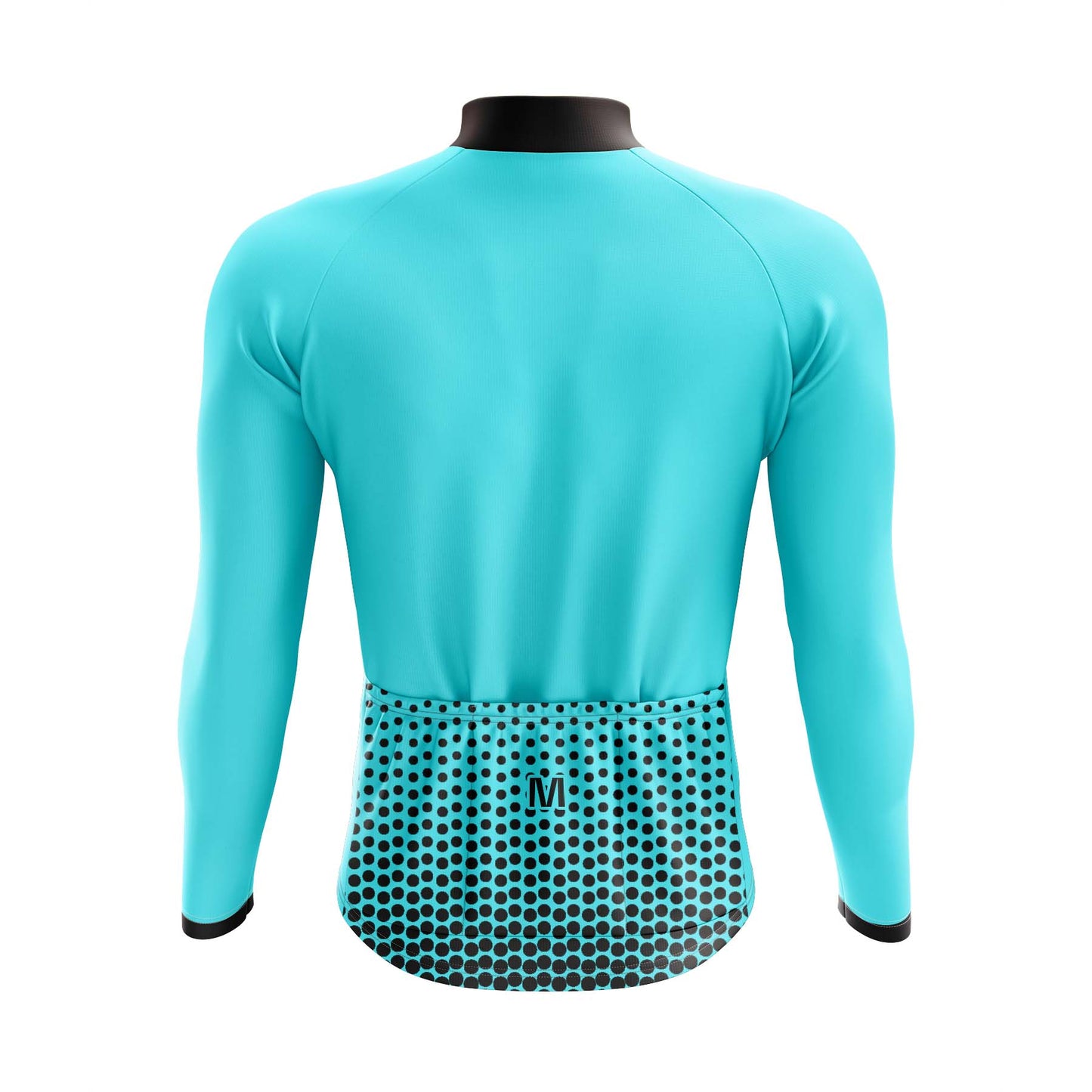 Men's Aqua Blue Ride Long Sleeve Cycling Jersey