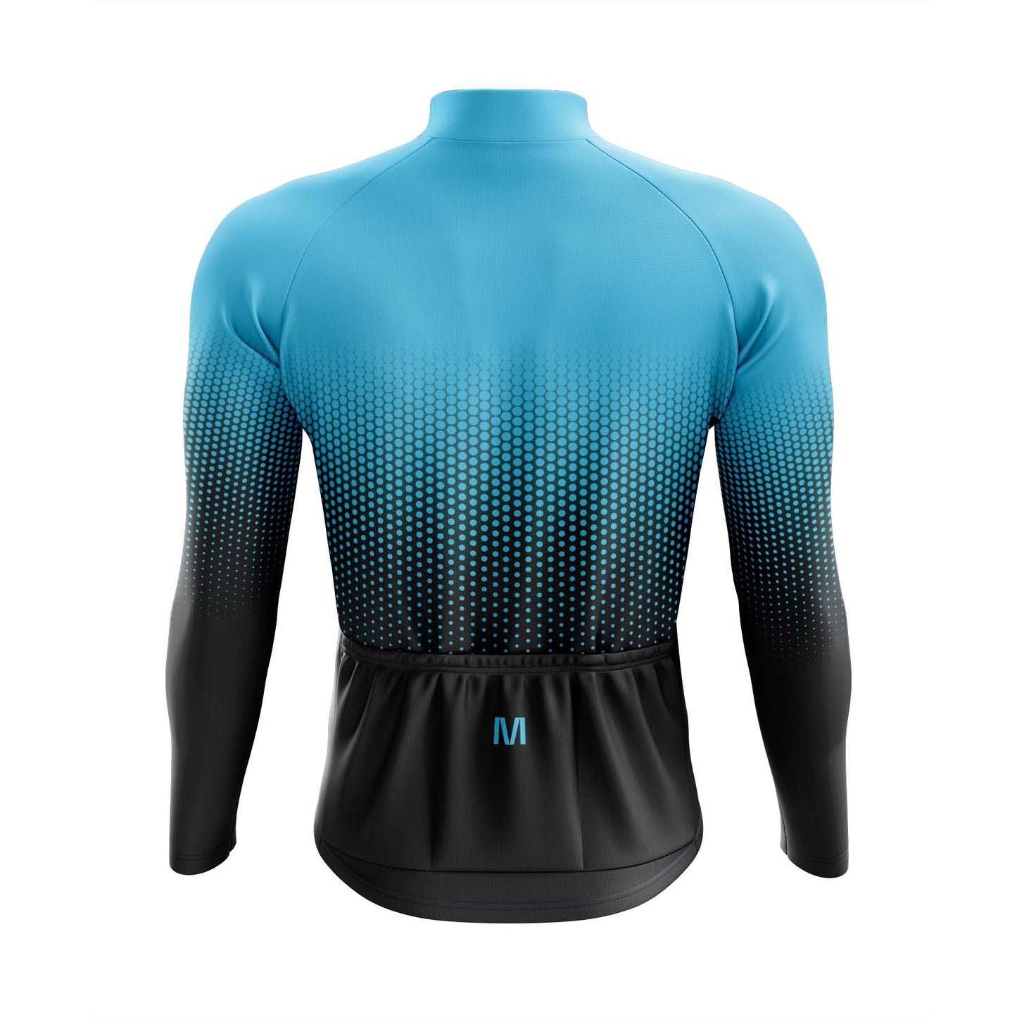 Men's Blue Gradient Long Sleeve Cycling Jersey