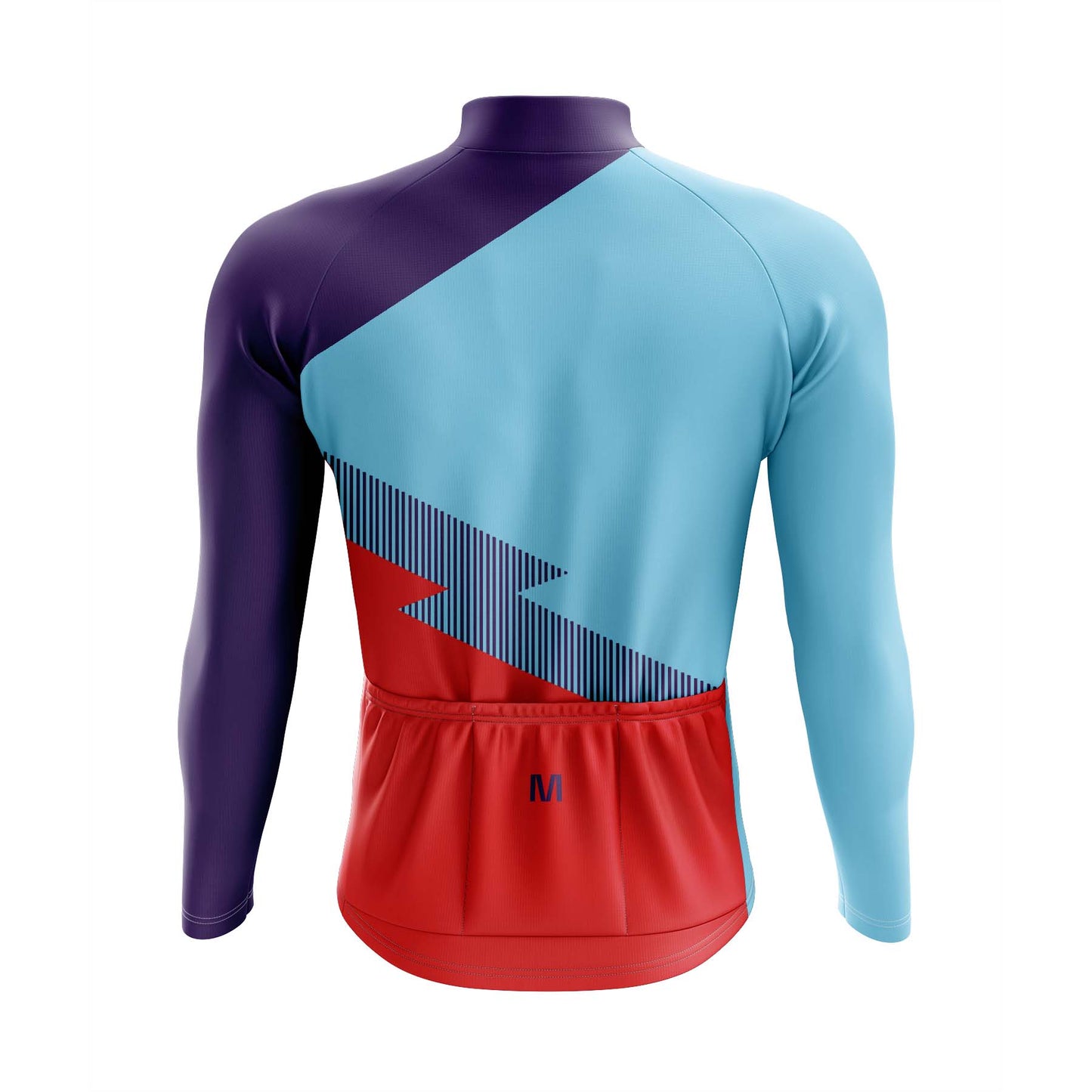 Men's Blue Side Long Sleeve Cycling Jersey