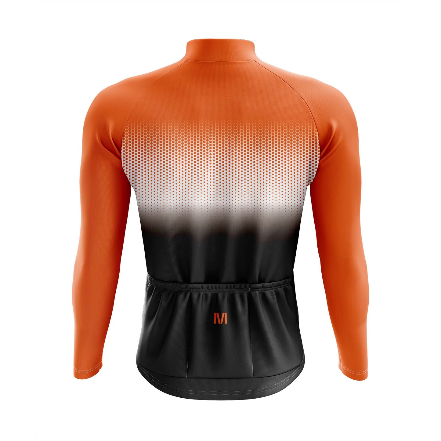 Men's Orange Gradient Long Sleeve Cycling Jersey