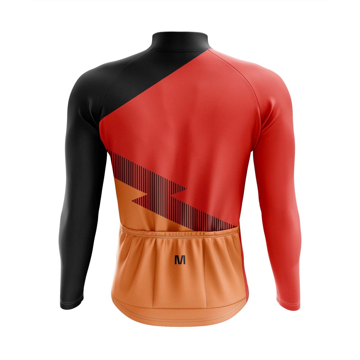 Men's Orange Side Long Sleeve Cycling Jersey