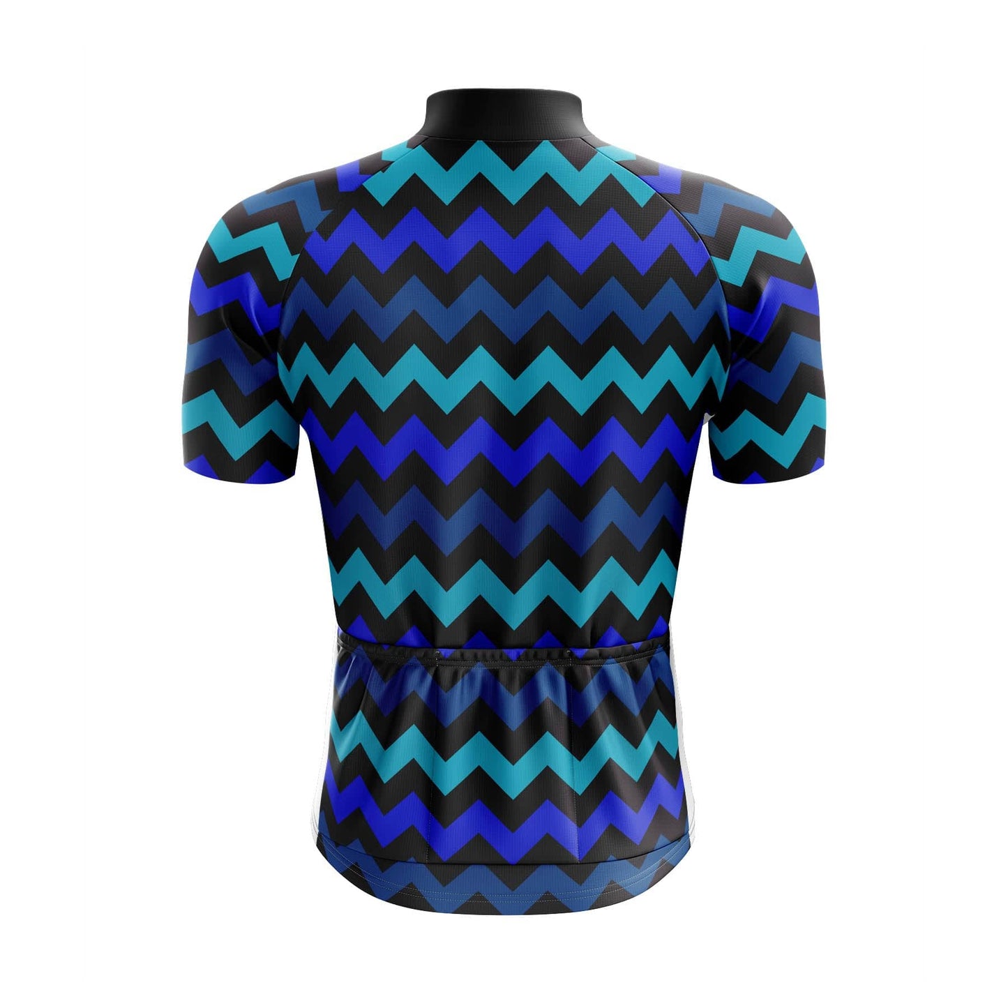 Men's Blue Zig Zag Cycling Jersey