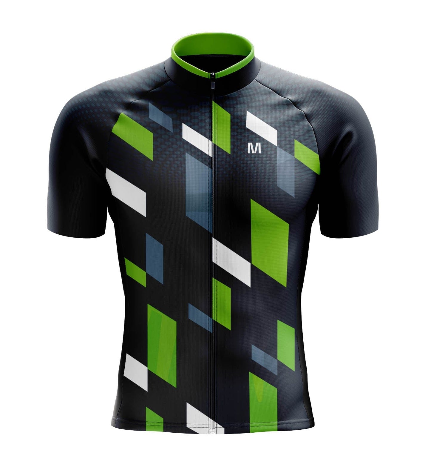 Men's Green Geo Cycling Jersey