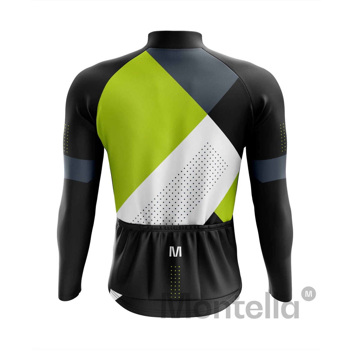 Men's Green Flex Long Sleeve Cycling Jersey