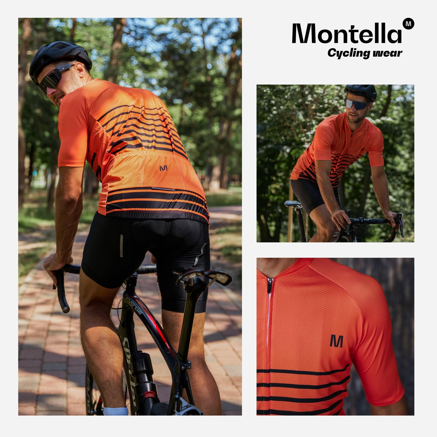 Men's Orange Cycling Jersey or Bibs