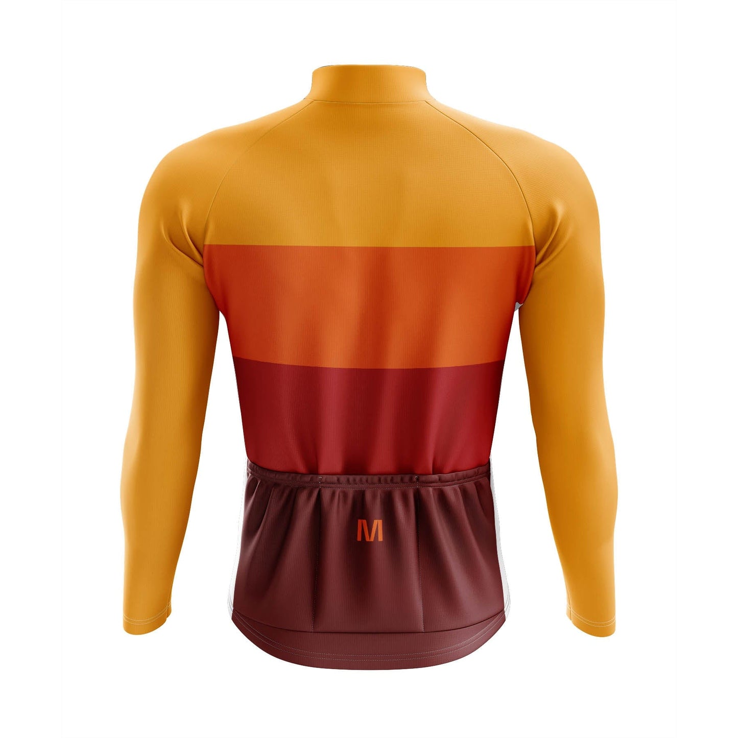 Men's Orange Long Sleeve Cycling Jersey