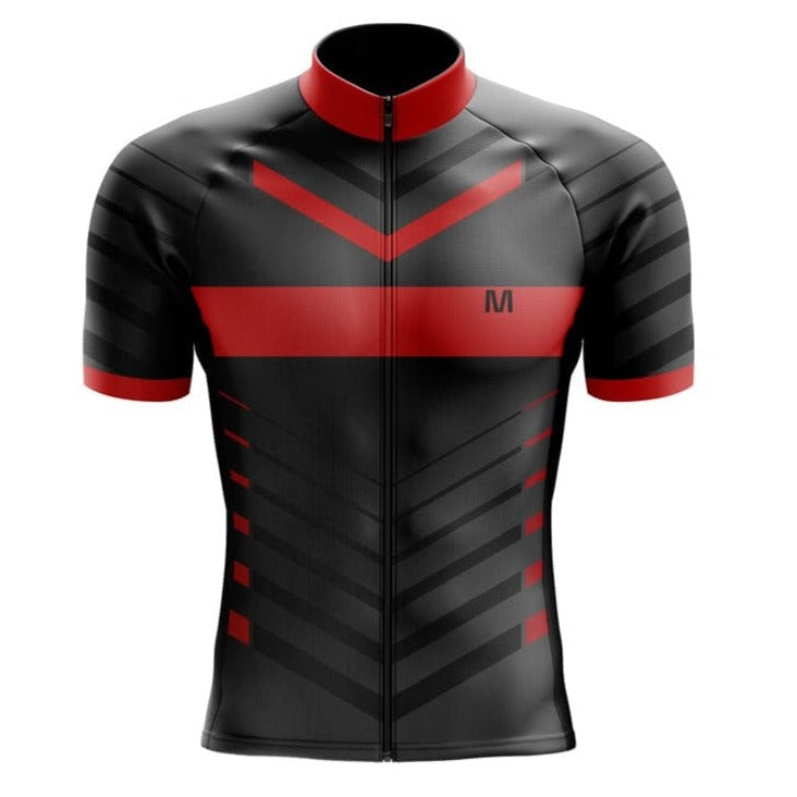 Men's Red Black Cycling Jersey