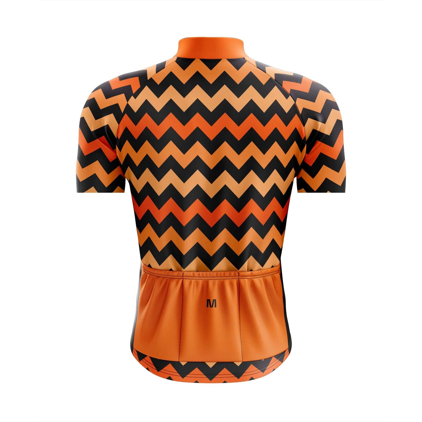 Men's Orange Zig Zag Cycling Jersey