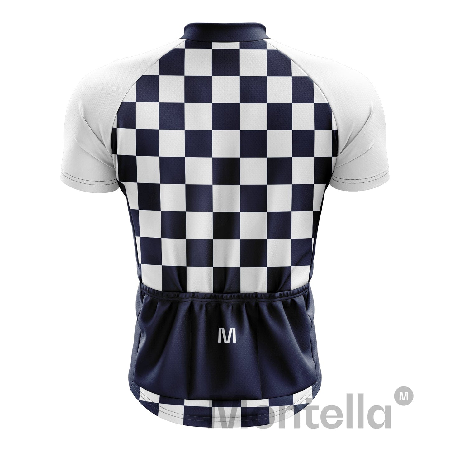 Men's White Blue Squares Cycling Jersey