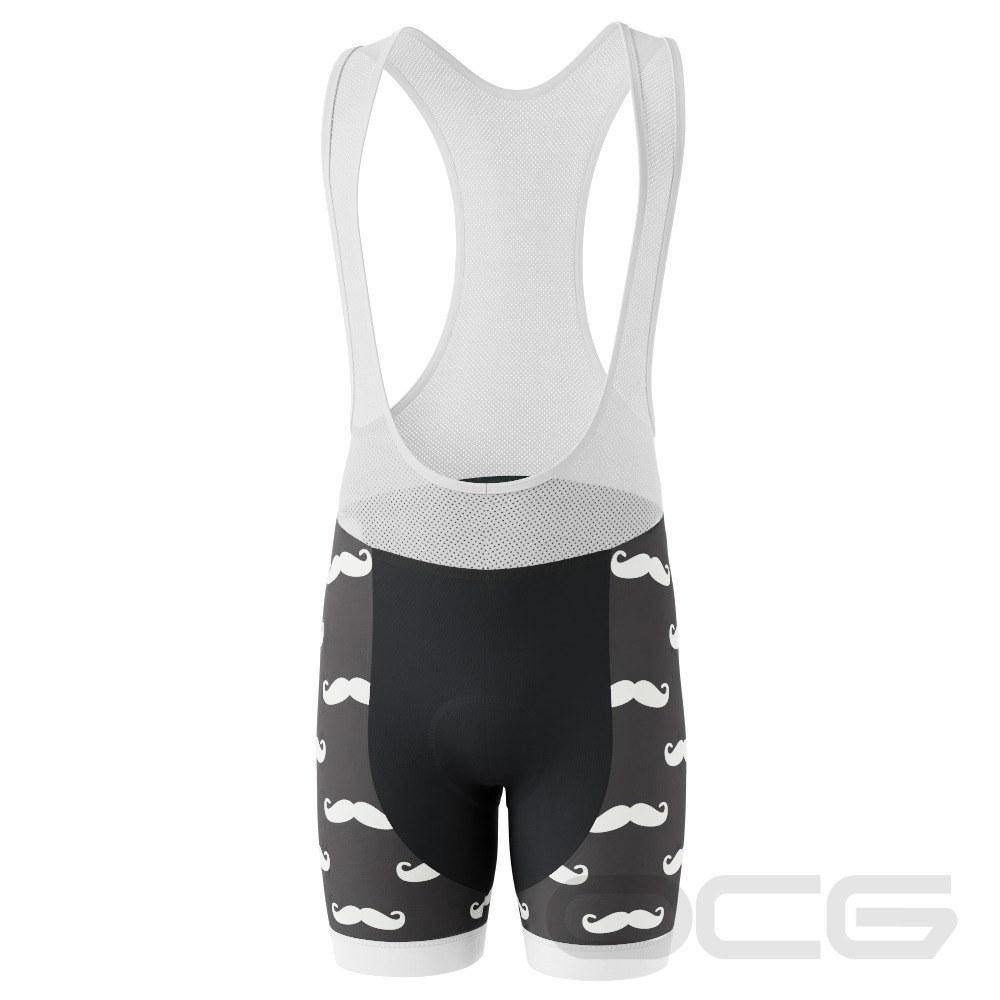 Men's Hairy Mustache Gel Padded Cycling Bib