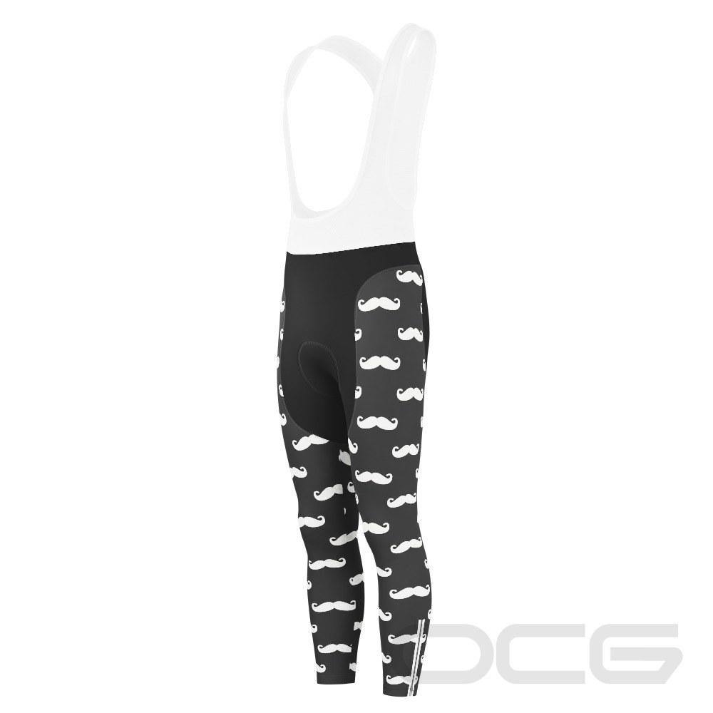 Men's Hairy Mustache Gel Padded Cycling Bib-Tights