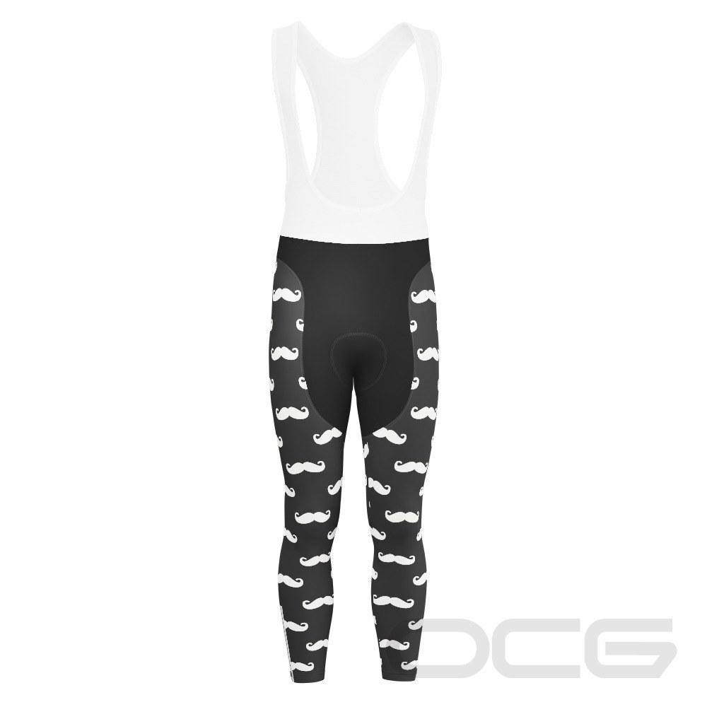 Men's Hairy Mustache Gel Padded Cycling Bib-Tights