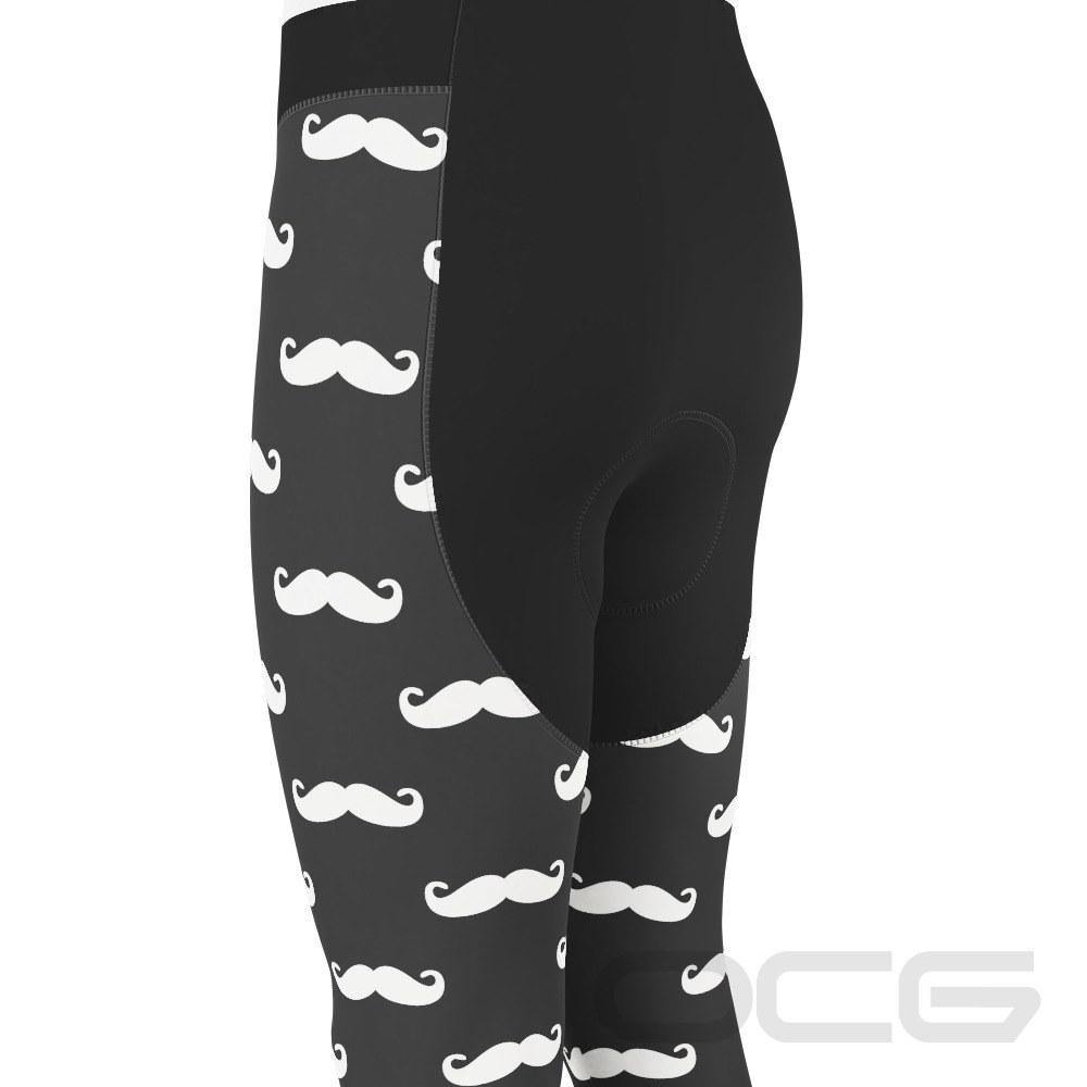Men's Hairy Mustache Gel Padded Cycling Bib-Tights