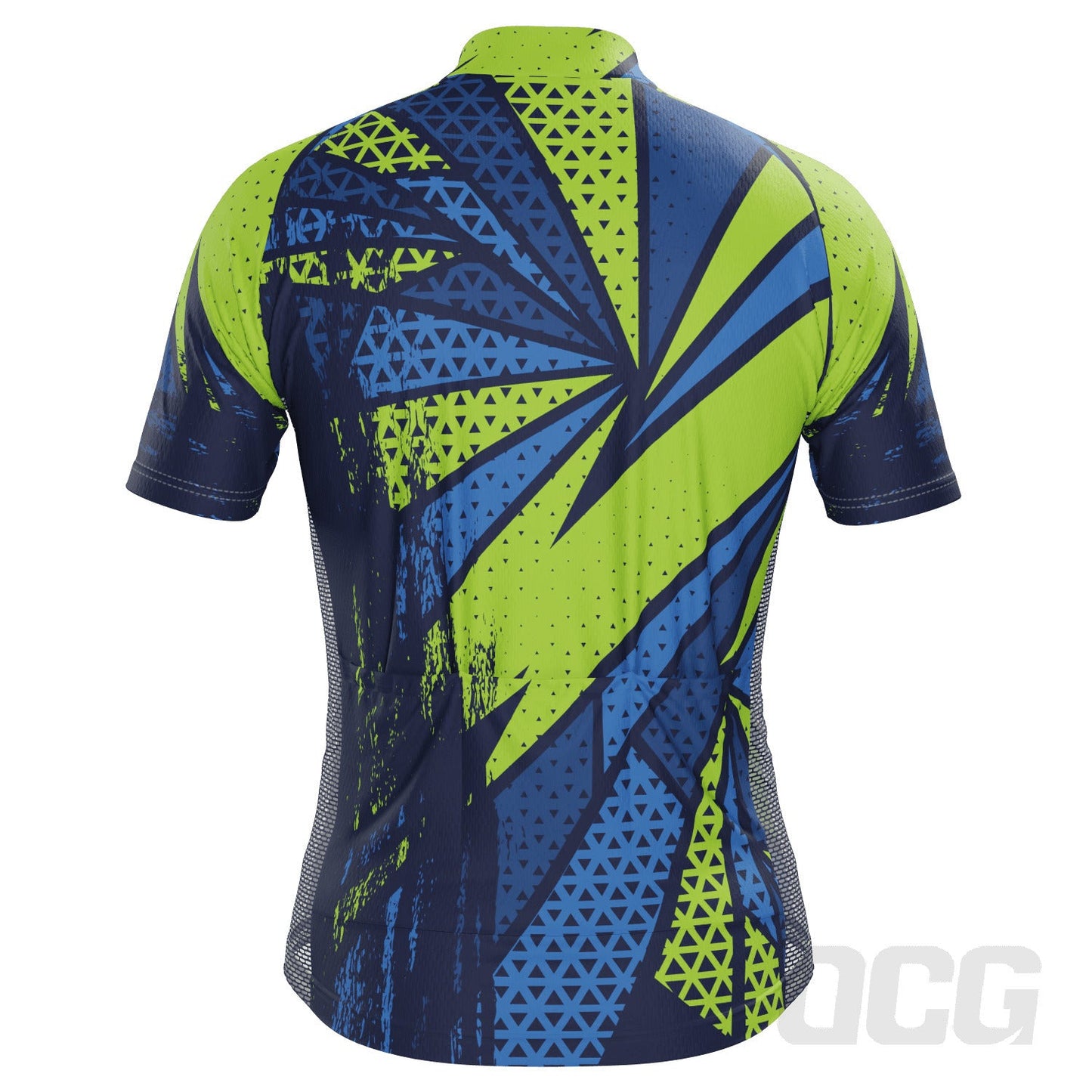 Men's Green Lightning Logo Delete Short Sleeve Cycling Jersey