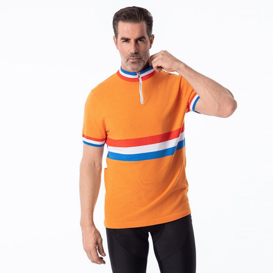 Netherlands Team Merino Wool Blend - Retro Cycling Jersey