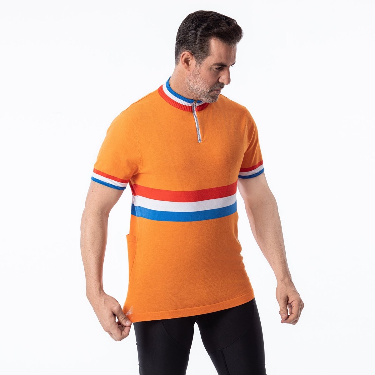 Netherlands Team Merino Wool Blend - Retro Cycling Jersey