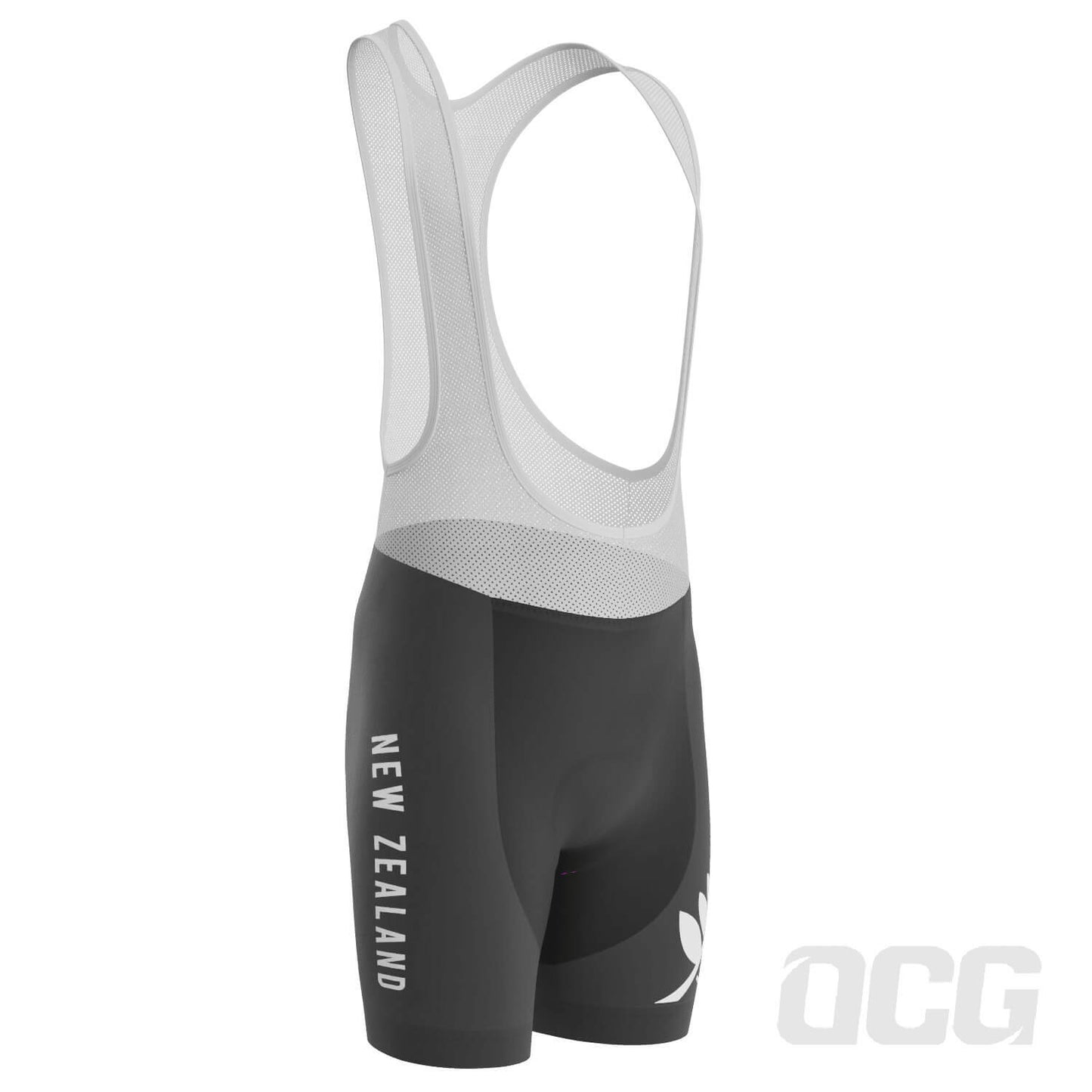 Men's New Zealand Silver Fern National Flag Gel Padded Cycling Bib