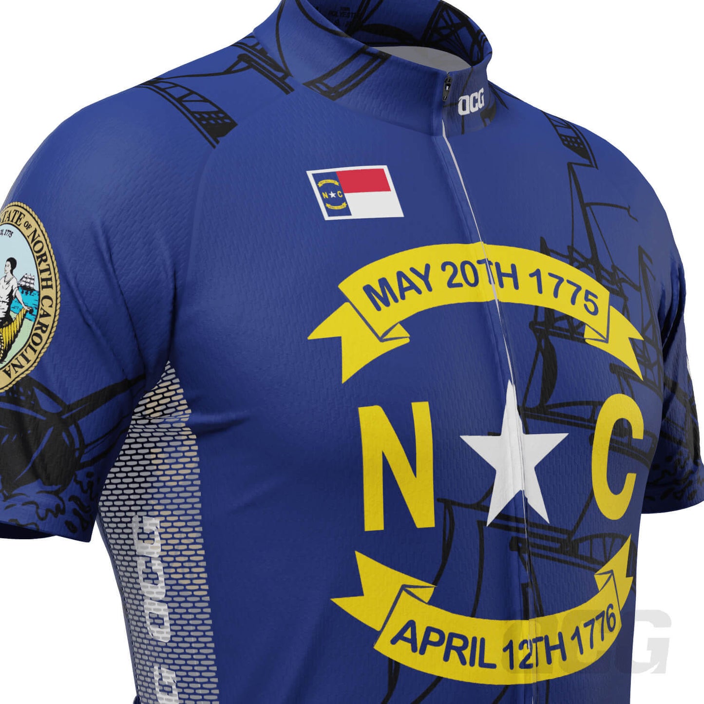 Men's North Carolina US State Icon Short Sleeve Cycling Jersey