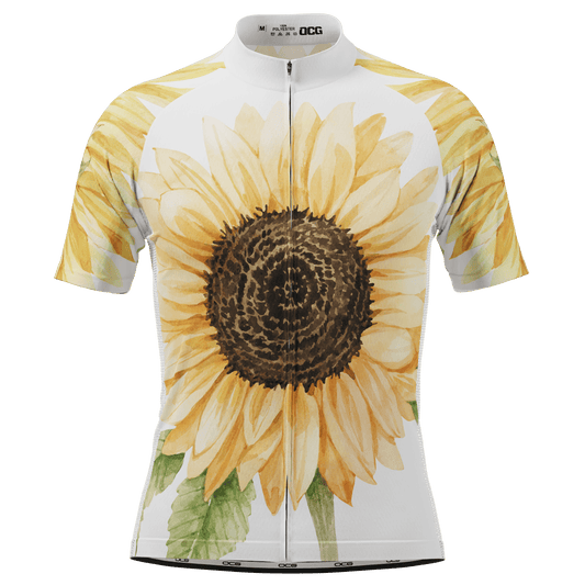 Men's Illustrated Sunflower Short Sleeve Cycling Jersey