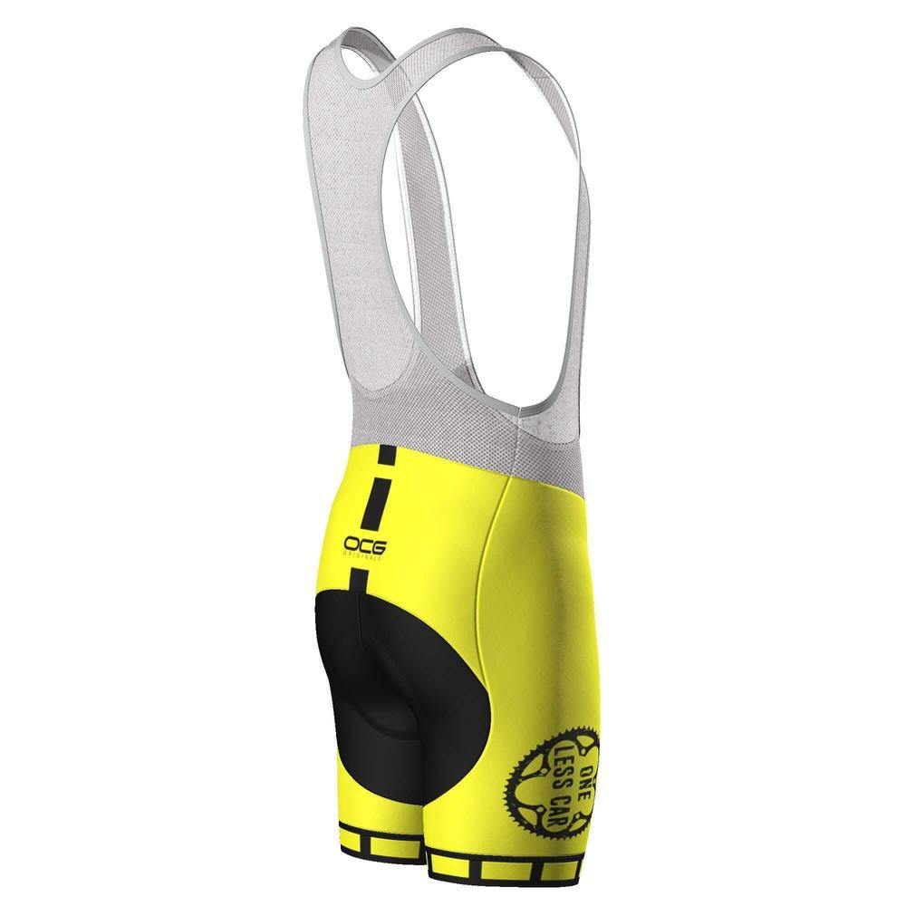 Men's High Viz Safety One Less Car Gel Padded Cycling Bib