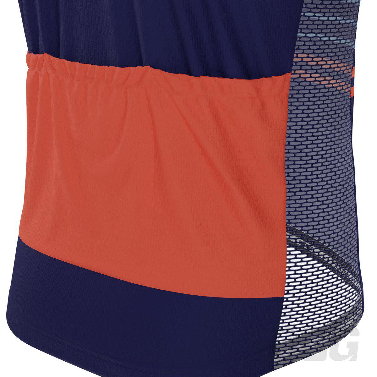 Men's Orange Blue Stripe 2 Piece Cycling Kit
