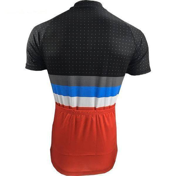 Men's Orange Tri-Stripe Polka Dot 2 Piece Cycling Kit