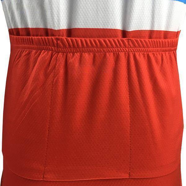 Men's Orange Tri-Stripe Polka Dot 2 Piece Cycling Kit