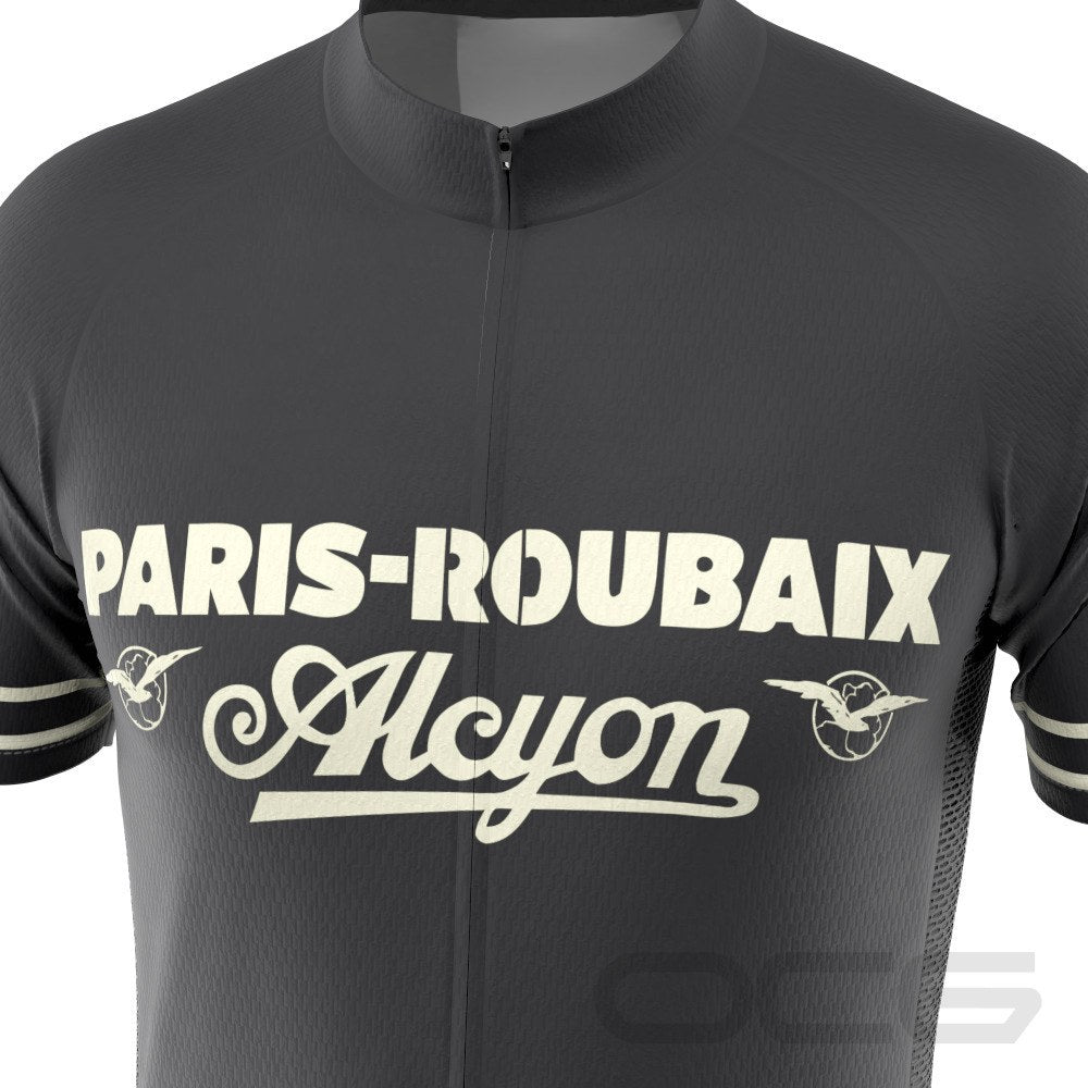 Men's Retro Paris-Roubaix Alcyon Classic Short Sleeve Cycling Jersey