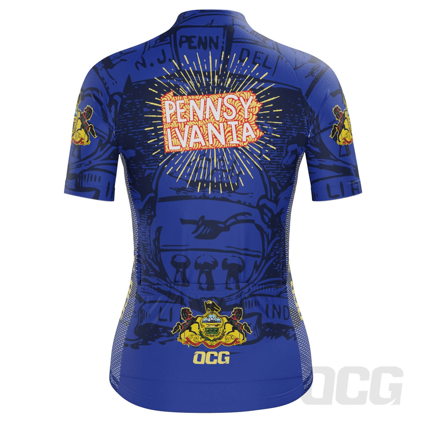 Women's Pennsylvania US State Icon Short Sleeve Cycling Jersey