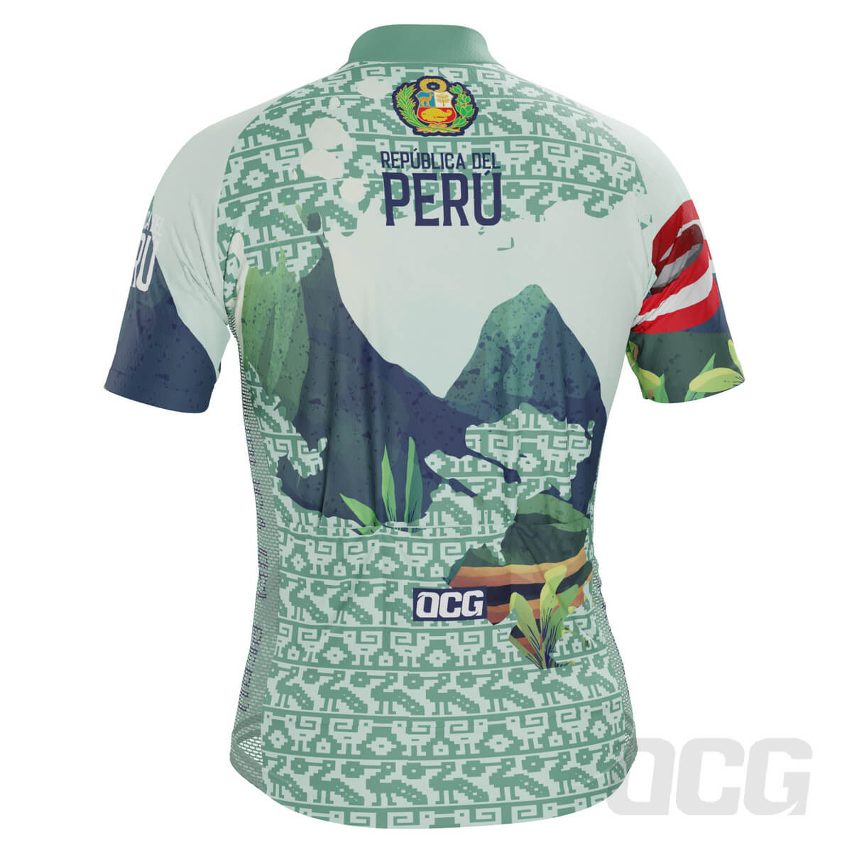 Men's Peru Flag Caral Pyramids National Flag Short Sleeve Cycling Jersey