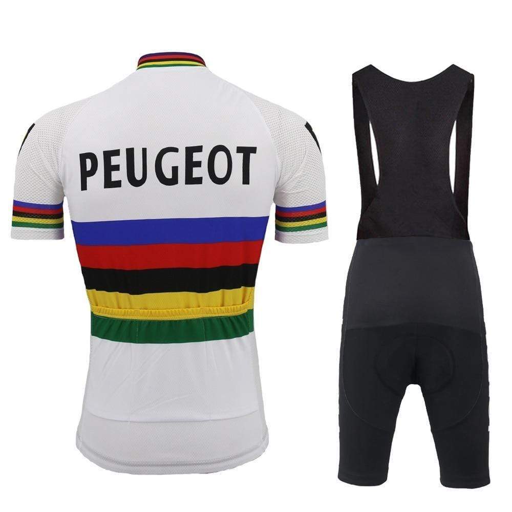 Peugeot BP Michelin White Vintage Cycling Jersey Set