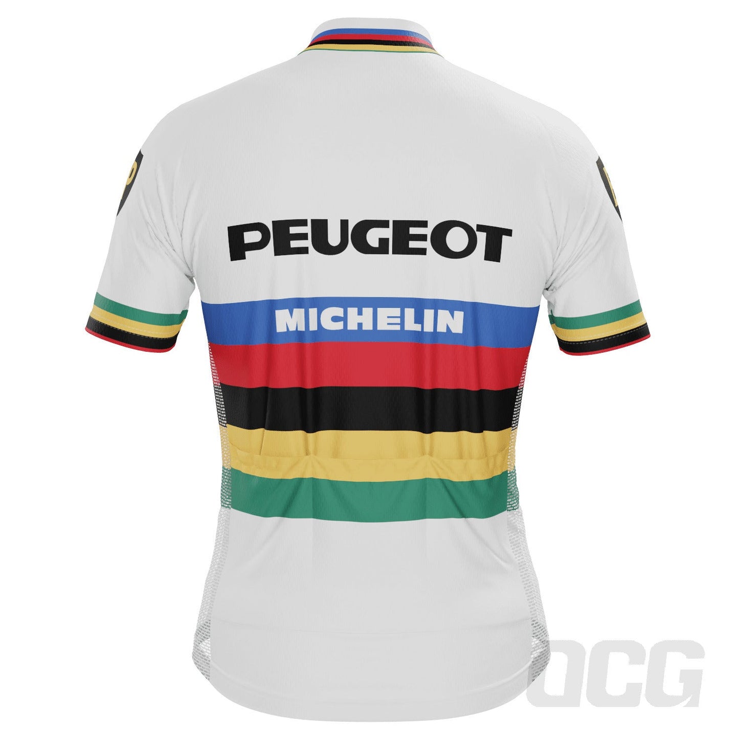 Men's Peugeot BP Michelin Retro Classic Short Sleeve Cycling Jersey