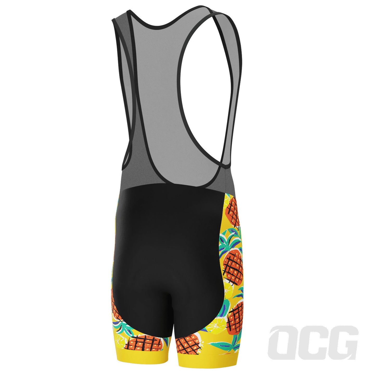 Men's Pineapple Fun Gel Padded Cycling Bib
