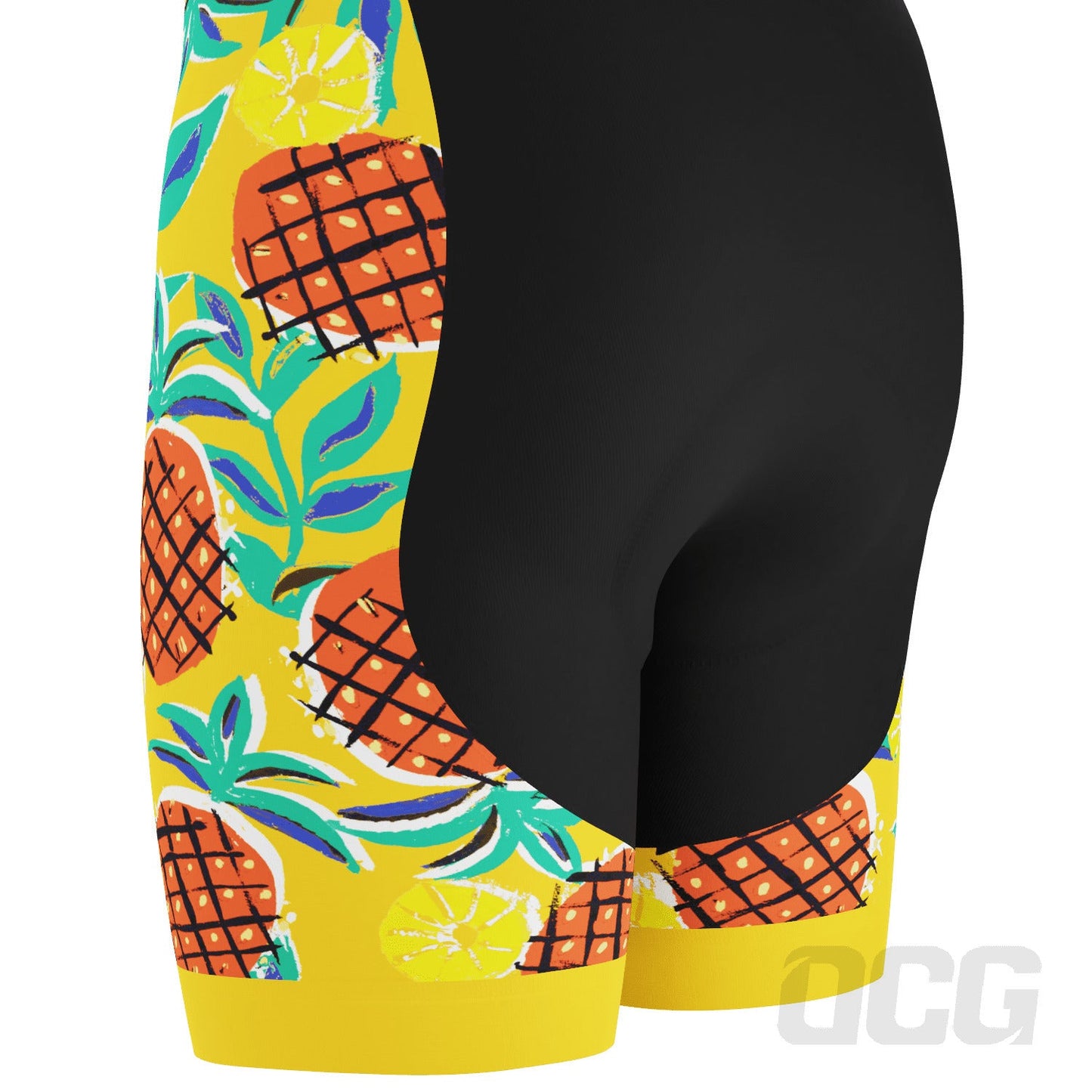 Men's Pineapple Fun Gel Padded Cycling Bib