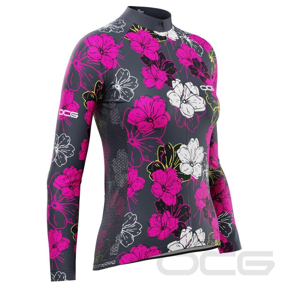 Women's Floral Frenzy Long Sleeve Cycling Jersey