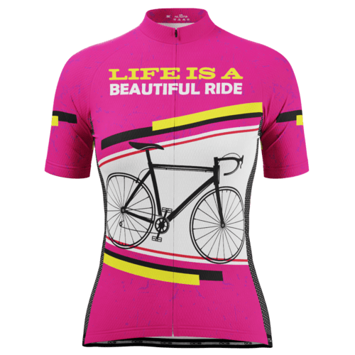 Women's Life is a Beautiful Ride Short Sleeve Cycling Jersey